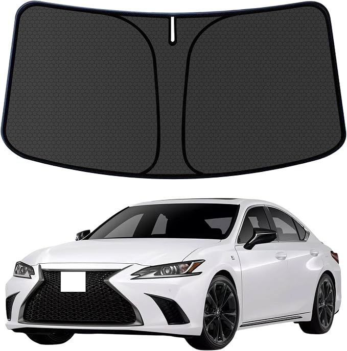 ES Windshield Sun Shade for ES ES250 ES300h ES350 2018-2024 2025 Blocks UV Rays Accessories,1:1 Custom Foldable Wear-Resistant Front Window Sunshade Visor,Keeps Your Car Cooler by Achaltiza