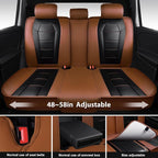 CAR PASS Nappa Leather Car Seat Covers Full Set Faux Leather,Black Brown | Luxury Nappa Leather,360° Full Protection,Water resistant,3D Foam Comfort,Universal Fit for Most Cars SUV Truck,Scratch proof - Image 3