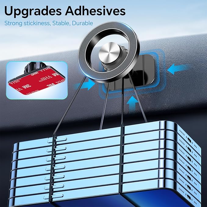 for iPhone Magsafe car Mount【20 Strong Magnets】Magnetic Phone Holder for Car Dashboard【360° Rotation】Hands Free Car Phone Holder Mount Dash Fit iPhone 15 14 13 12 Pro Max Plus MagSafe Car Accessories - Image 5