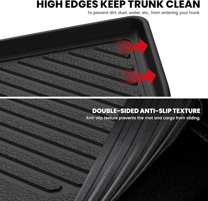 LASFIT Cargo Mat in Lower Position for Honda CR-V 2023-2026(Only Gasoline) | All Weather Custom Fit Anti-Slip Pet Friendly Easy Clean TPE Trunk Mat with Backrest Mat (Not for Hybrid) - Image 5