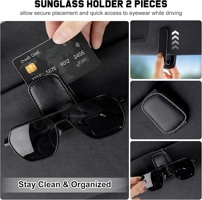 Car Accessories Gift Set for New Drivers, 13PCS Everyday Car Essentials Kit with Registration Insurance Holder, Cup Holder Coasters, Headrest Hooks & Cleaning Brushes for Men & Women - Image 5