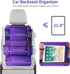 LUCMO Car Backseat Organizer with Touch Screen Tablet Holder, Dark Purple | 9 Storage Pockets,Clear Tablet Holder,Protectors Kick Mats,Travel Accessories,Seat Cover,Road Trip Essentials - Image 5