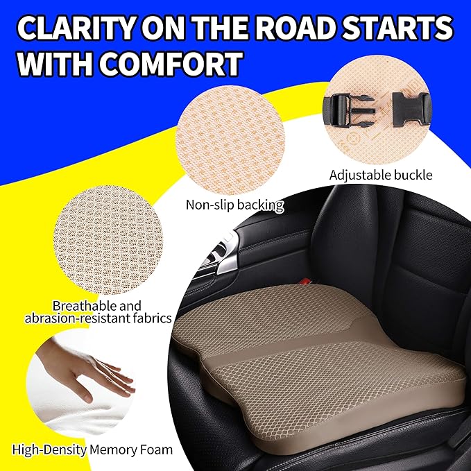 Car Seat Cushion, Comfort Memory Foam Seat Cushion for Driving - Image 5