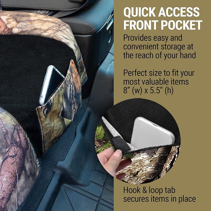 Season Guard Mossy Oak Camo Car Seat Cover Towel Protector; Great for After Gym Workouts, Dogs, Kids, and Outdoor Activities; Universal Fit for Cars SUVs MiniVans Trucks, EZ fit, Non Slip Grip, 1pc - Image 5