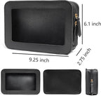 Clear Makeup Bag, Black Travel Makeup Pouch Toiletry Bag for Women Waterproof Small Cosmetic Bag Case Small Make Up Bag with Zipper Car Organizer Car Essentials for Women Men - Image 6