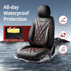 For Subaru Ascent 2019-2025 2026 Car Seat Covers, Front Pair, Redline | Luxury Full Coverage Leather Seat Protectors, Waterproof Breathable, Non-Slip, Easy to Install, Airbag Compatible, All-Season - Image 3