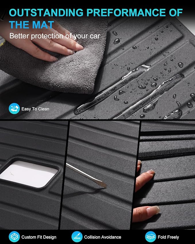 2nd Row Seatback Protector Compatible with Tesla Model Y 2020-2024 5 Seat Back Seat Cover All Weather Cargo Liner Model Y Accessories | Custom Fit Trunk Protection (3PCS Backrest Protector) - Image 6