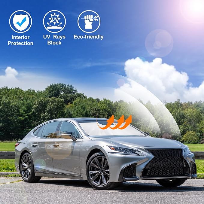Windshield Sun Shade for 2014-2020 Le xus is Sedan Accessories | Full covered, Foldable & Durable, Block UV Rays, Reduce Heat, Easy to install, Keep Car Cooler - Image 6