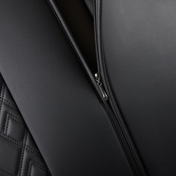 Chevy Silverado Seat Covers,Leather Seat Covers for GMC Sierra,Custom Fit 2007-2026 1500 2500HD 3500HD Crew Double Extended Regular Cab,LT LZT RST(Rear Seat Covers,Black Red) - Image 6