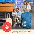 J.L. Childress Gate Check Travel Bag for Single & Double Strollers DLX Blue | AirTag compatible Gate Check Bag with shoulder straps keeps strollers protected & identifiable when airport gate checking - Image 8