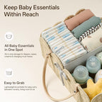 Angelhood Paper Rope Diaper Caddy, Scalloped Baskets with Removable Divider | Woven Floral Baby Diaper Organizer for Changing Table,Baby Shower Gifts,Portable Car Organizer for Diapers - Image 3