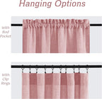 RYB HOME Living Room and Dining Room Curtains 95 inches Long | Light Filtering, Weave Textured, Rod Pocket, Peach Blush, W52 x L95, 2 Panels Set - Image 5