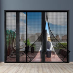 Magnetic Door Screen Fit Door Size 72 x 80 Inch, Sunmoxia Durable Reinforced Fiberglass Mesh Curtain, Heavy Duty Screen Door with Full Frame Hook & Loop for Sliding Doors,Patio by Sunmoxia
