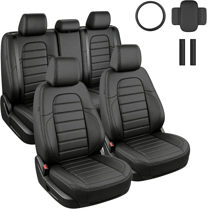 TTX LIGHTING Custom Fit Seat Covers for Honda CR-V 2017-2022 | Original Seat Pattern Faux Leather Waterproof Full Set for 2-Row 5-Seater, Airbag Compatible by TTXLIGHTING%C2%AE