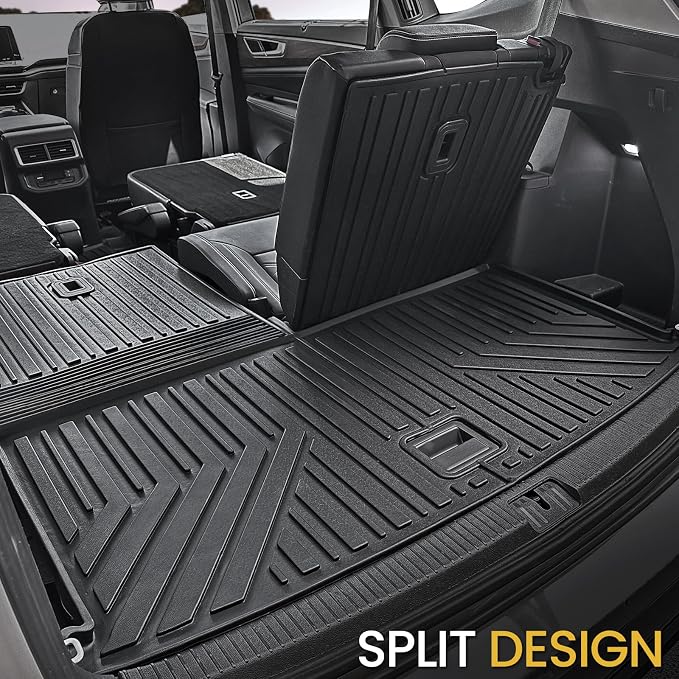 Cargo Mat for Volkswagen VW Atlas 2018-2026 6/7 Seats Accessories | One-Piece Cargo Liner & Rear Seat Back Protector, All Weather TPE, Non Slip & Odorless & Scratch Proof, Quick Clean - Image 2