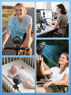 Misting Stroller Fan, 6000mAh Battery Operated Portable Fan with Light & 360° Pivoting, Personal Fans with Flexible Tripod for Baby, Office, Travel,Treadmill,Outdoors - Image 7