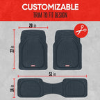 Motor Trend FlexTough Floor Mats for Cars, Blue Deep Dish All-Weather Car Mats, Waterproof Trim-to Fit Automotive Floor Mats for Cars Trucks SUV, Universal Floor Liner Car Accessories - Image 6