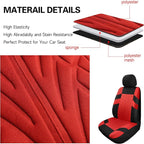 Pariitadin Car Seat Covers Front Pair, Washable and Breathable Seat Covers for Cars, Universal Fit Car Interior Covers for Most Sedan Truck SUV, Black/Red - Image 5