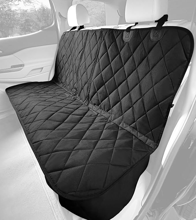 4Knines Dog Rear Seat Cover for Fold Down Seats - Fitted, Black Regular | Heavy-duty split design fits 60/40 and 50/50 fold-down seats. No Hammock. K9-Shield waterproof layer. Non-slip backing. - Image 9