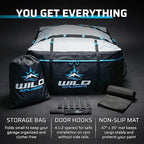 Rooftop Cargo Carrier 15 Cu Ft, Waterproof Soft Shell Roof Bag | Heavy Duty Car Top Luggage Cargo Bag with Patented Door Hooks, Protective Mat and Storage Bag (44 x 34 x 17 in, L) - Image 6