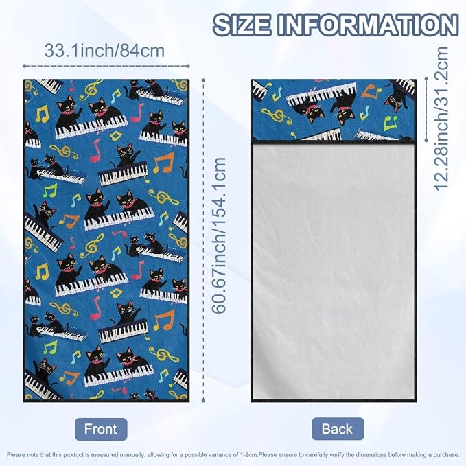Horeset Piano Cat Car Towel Seat Cover Easy to Install Car Seat Cover Front Seats Only Soft Interior Accessories Sports Towel Seat Protection for SUV Trucks Cars Sedan Van - Image 9