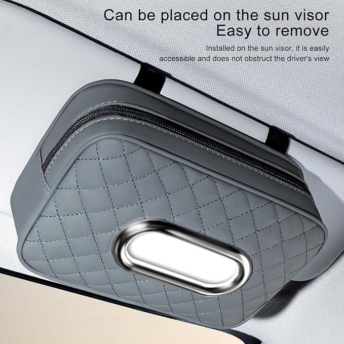 Car Tissue Holder,Claret | extra large capacity car tissue box can hold 130-180 tissues per box, size: 7.9"x5.1"x2.4" - Image 3