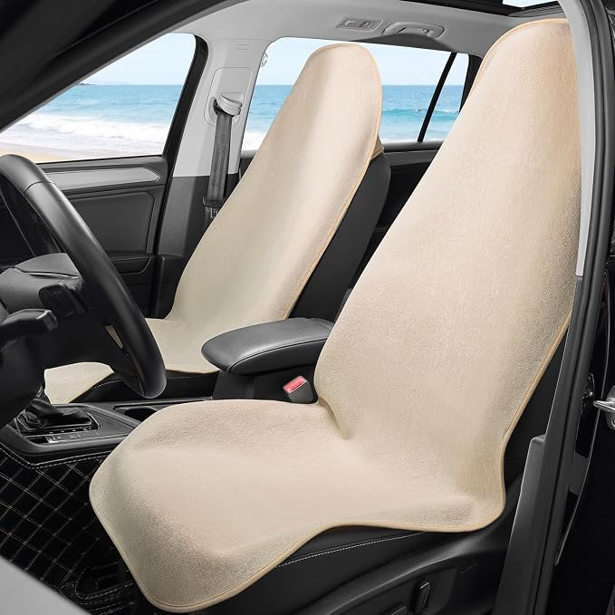 Waterproof Car Seat Cover Universial Fits Car Sweat Towel for Trucks SUV Car Seat Protector Beige - Image 3
