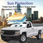 Gven Windshield Sun Shade for Chevrolet Silverado 1500 2019-2024 2025 2026 Car Accessories Sun Visor for Front Windshield & Window Sun Shade Cover, UV Heat Blocker & Protector (Silverado) - Image 3