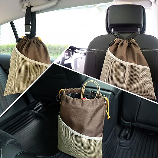 GNEGNI 2PCS Hanging Car Garbage Can - Waterproof Leakproof Trash Bag | Car Trash Can with Durable Leakproof Lining, Keeps Vehicle Clean and Neat - Image 7