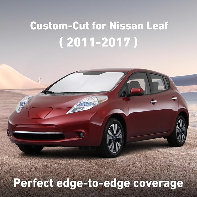 EcoNour Windshield Sunshade Compatible for Nissan Leaf 2011-2015 2016 2017 | Sun Visor for Front Windshield & Window Sun Shade Cover, UV Heat Blocker & Protector, Car Accessories - Image 2