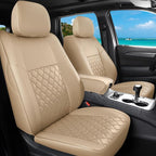 Huidasource Upgrade Grand Cherokee Seat Covers, Full Coverage Waterproof Leather Car Seat Covers, Custom Seat Cushion Protector Fit for Jeep Grand Cherokee 2011-2021 (Full Set/Beige) by Huidasource