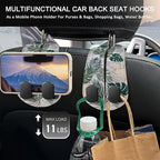 Blusabaca 2PCS Car Seat Headrest Hooks, Purses Bags Holder, Tropical Leaf | PU Leather, Double Metal Back Storage Hangers for Grocery Bags Handbags Bottles Coats Phones, Car Accessories Organization - Image 3