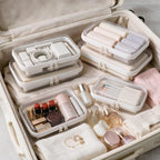 4 pcs Clear Hard Shell Zipper Case, White | Water-Resistant, Travel Makeup Bag, Diaper Bag Organizer Pouches, Clear Toiletry Bags - Image 3