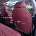 Lolcar Custom Fit Civic Seat Cover Full Set for Honda Civic (Sedan 2022 2023 2024 Touring)&(Sedan 2025-2026 Sport Touring),5-Seats Full Set,Leather Seat Protector (Burgundy) - Image 4