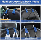 LivTee Car Seat Headrest Hook, Car Headrest Hidden Hook, 4 Pack Universal Auto Car Back Seat Hook Organizer for Purse Coat, Car Interior Accessories (Blue) - Image 5