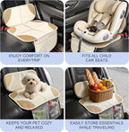 Sinvitron Car Seat Protector for Kids, Anti-Slip Thick Padding, Seat Mark Protection, 2 Storage Pockets for Toys & Snacks, Universal Fit for Most Vehicles (White, 2 Pack) - Image 6