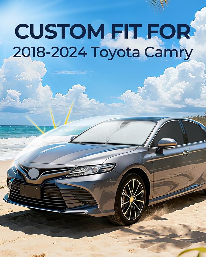 for Toyota Camry 2018-2024 Car Window Shades, 8Pcs Full Window Covers | Privacy Sun Shade Set for Front Windshield Side and Rear Windows, Keeps Vehicle Cool for Camping Napping - Image 3