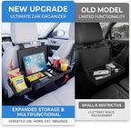 Car Back Seat Tray Table - Foldable & Adjustable Travel Desk for Eating, Working, Gaming | Sturdy Plastic Snack Lap Tray for Adults | Fits SUV, Sedan, Minivan (Folding Storage Box) - Image 4