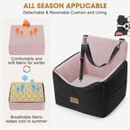 JOEJOY Dog Car Seats for Small Medium Dogs Under 35lbs, Dog Booster Seat with Detachable Washable Cover and Cushion, Memory Foam Pet Car Seat with Safety Belt and Storage Pockets (BP) - Image 3