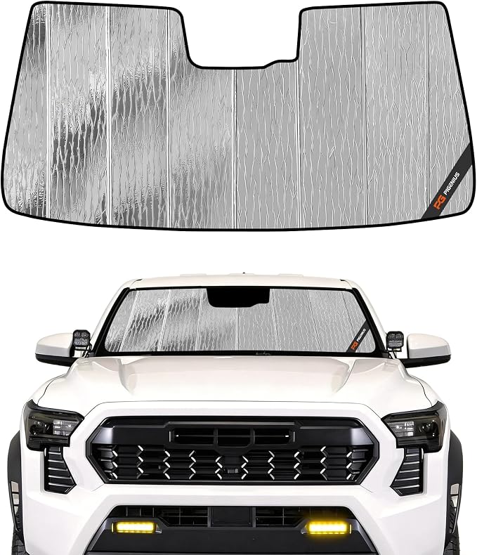 Pigenius Windshield Sun Shade for Toyota Tacoma 2024-2026 with Factory Dashcam, Front Window Sunshade - AstraGuard by Pigenius