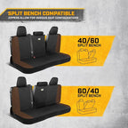 CAT Flexfit Brown Rear Seat Cover for Cars, SUVs & Mid-Size Pickup Trucks - Durable 60/40 Split Rear Bench Seat Protector, Back Seat Cover, Interior Auto Accessory, Not for Full-Size Pickup Trucks - Image 4