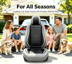 for GMC Terrain 2010-2025 2026 Car Seat Covers, Full Set, Gray | Luxury Full Coverage Leather Seat Protectors, Waterproof Breathable, Non-Slip, Easy to Install, Airbag Compatible, All-Season - Image 9