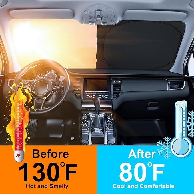 Windshield Sun Shade Sunshade for 2022-2026 Hyundai Tucson | Full covered for windshield, Foldable & Durable, Block UV Rays, Reduce Heat, Easy to install, Keeps Car Cooler - Image 4