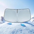 Windshield Sun Shade for GMC Sierra 1500 2500 3500 (SLT AT4 Denali) 2019-2026 – Custom Fit Sun Shield with Mirror Cut‑Out, Blocks Heat & UV, Foldable - GMC Sierra Windshield Sunshade - Image 8