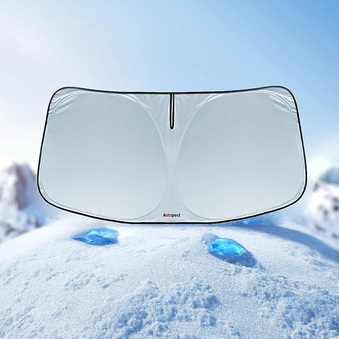 Windshield Sun Shade for Hyundai Tucson 2022 2023 2024 2025 2026 – Custom Fit Sun Shield with Mirror Cut‑Out, Blocks Heat & UV, Foldable with Storage Pouch - Hyundai Tucson Windshield Sunshade - Image 8