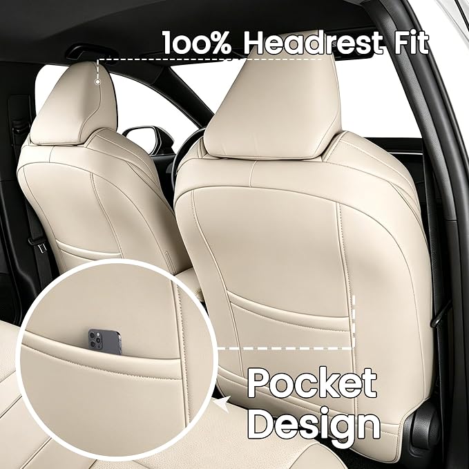 HKZ Customized Special seat Cover for Toyota Corolla (Beige, 2023-2026 Corolla Hybrid SE) - Image 3