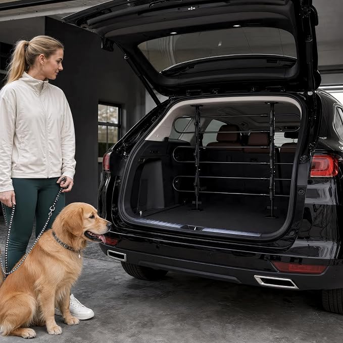 Magshion Adjustable Dog Car Barrier Pet Gate, Black | Fits Most SUVs, Trucks & Minivans, 34''-60'' Wide, Strong Metal Tubing, Keeps Dogs Safe, Easy to Store in Vehicles - Image 3