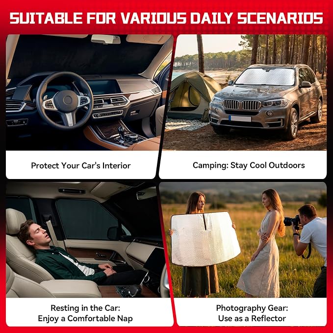 Windshield Sun Shade for Mazda CX-5 CX5 2017-2025 | Custom Fit, Car Front Window Cover, Foldable Sunshade, 5-Layer Thermal Insulation, Blocks Heat & UV Rays, Keep Car Cool - Image 7