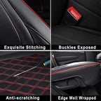 Huidasource Upgrade Jeep Grand Cherokee Seat Covers, Full Coverage Waterproof Leather Car Seat Covers, Custom Seat Cushion Protector Fit for Jeep Grand Cherokee 2011-2021 (Full Set/Black&Red) - Image 4