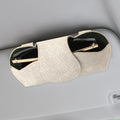 KINIVA White Car Visor Sunglass Holder Leather Glasses Case with Magnetic Closure by KINIVAFashionJewelry